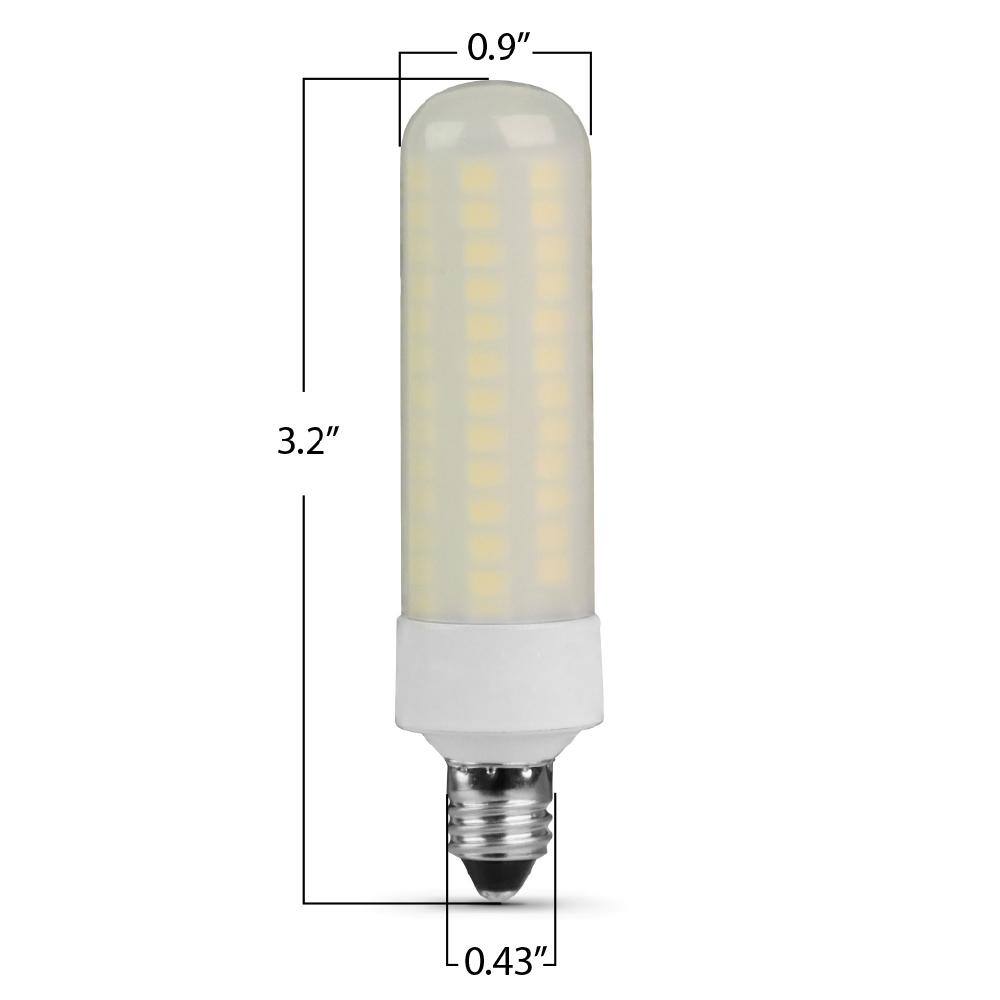 Feit Electric 75-Watt Equivalent Bright White (3000K) T4 Mini Candelabra E11 Base Decorative LED Light Bulb BP75MC830LEDHDRP