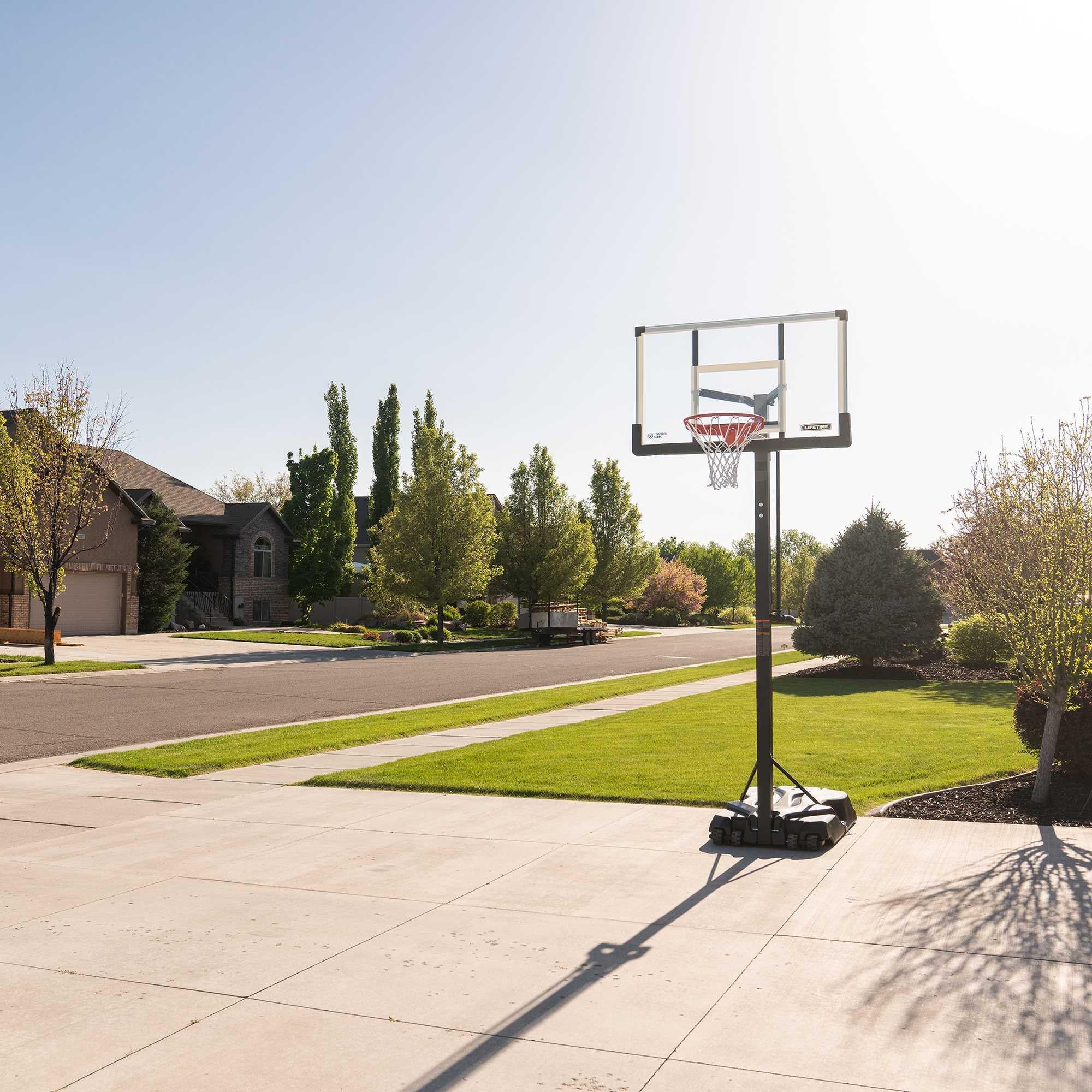 Lifetime Adjustable Portable Basketball Hoop (54-Inch Tempered Glass) - 90734