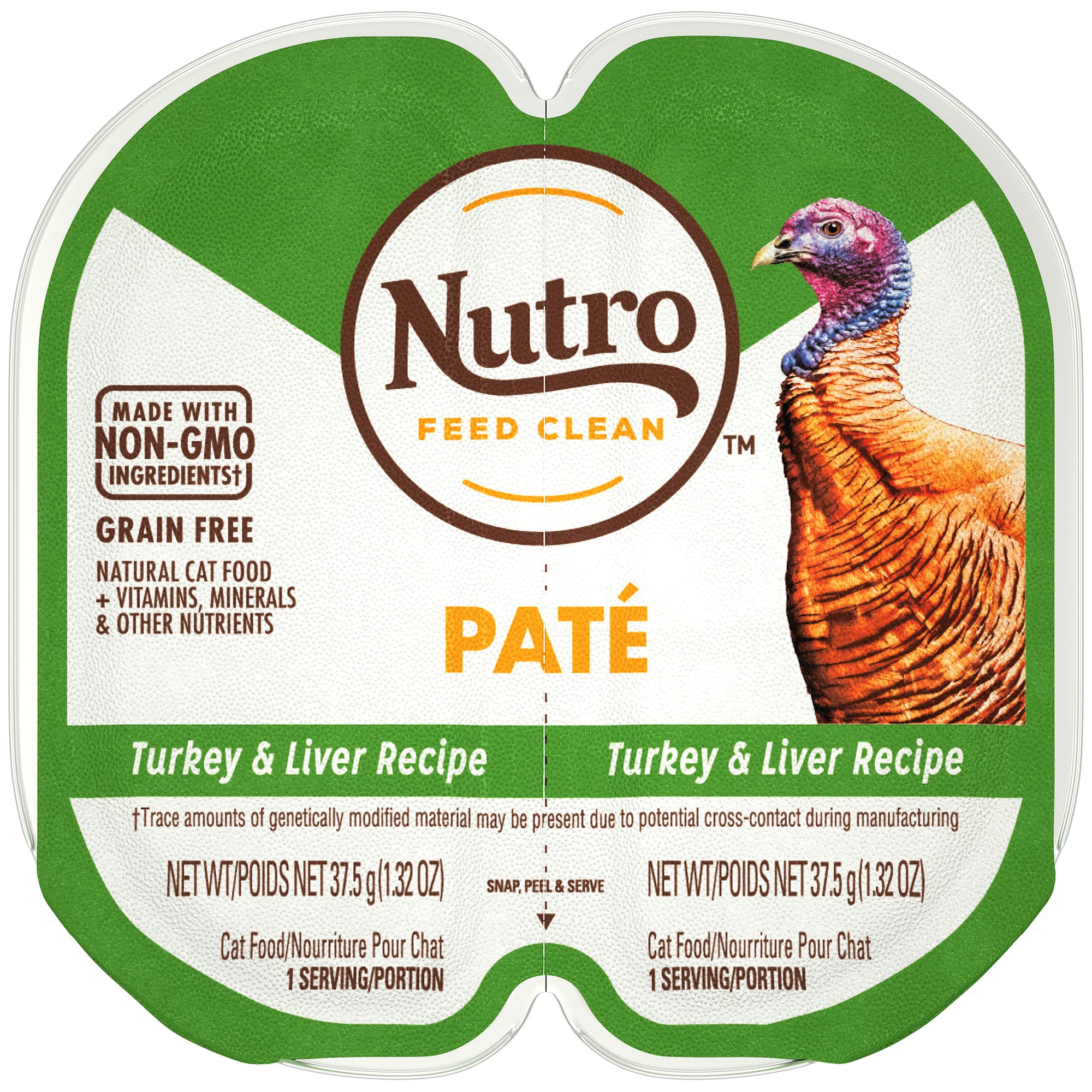 Nutro Perfect Portions Grain Free Natural Pate Real Turkey  Liver Recipe Adult Wet Cat Food， 2.6 oz.， Case of 24