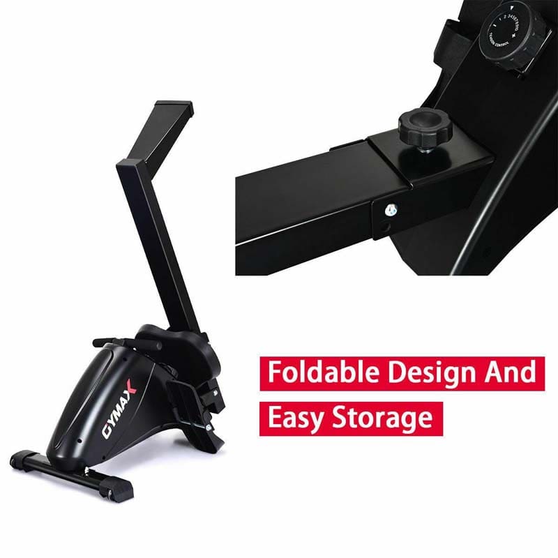 Folding Magnetic Rowing Machine with 10 Level Adjustable Resistance