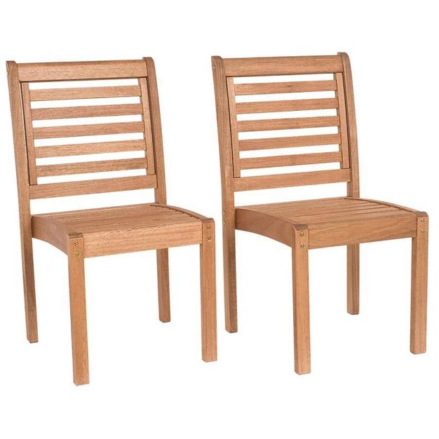 Home 2pk Patio Wood Dining Chair Set International Home Miami