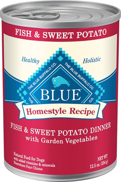 Blue Buffalo Homestyle Recipe Fish and Sweet Potato Dinner with Garden Vegetables Canned Dog Food