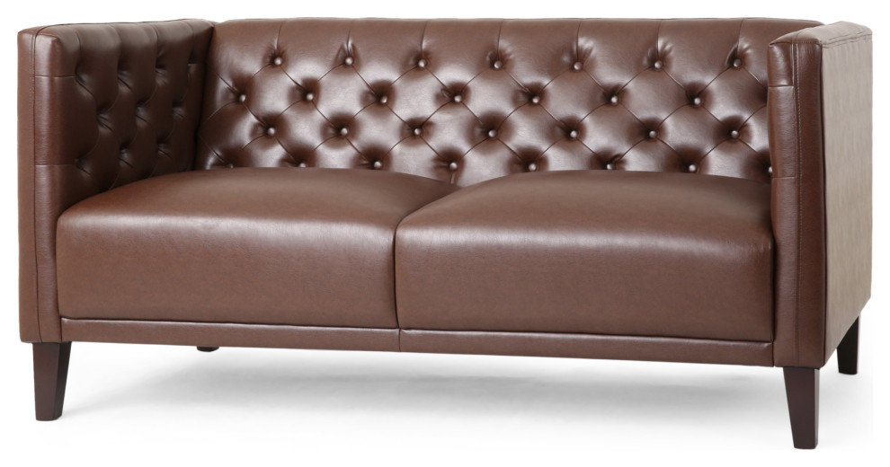 Drache Contemporary Upholstered Tufted Loveseat   Transitional   Loveseats   by GDFStudio  Houzz