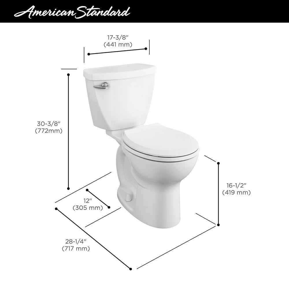 American Standard Cadet 3 Right Height 2-piece 1.28 GPF Single Flush Round Toilet in White Seat Included 3377128ST.020