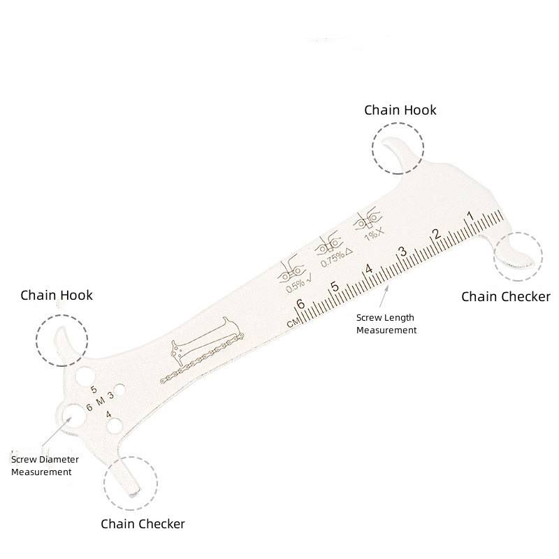 Bicycle Chain Checker S/S Bike Chain Repair Tool 3 in 1 Bicycle Chain Wear Indicator and Screw Measurement for Cycling Parts