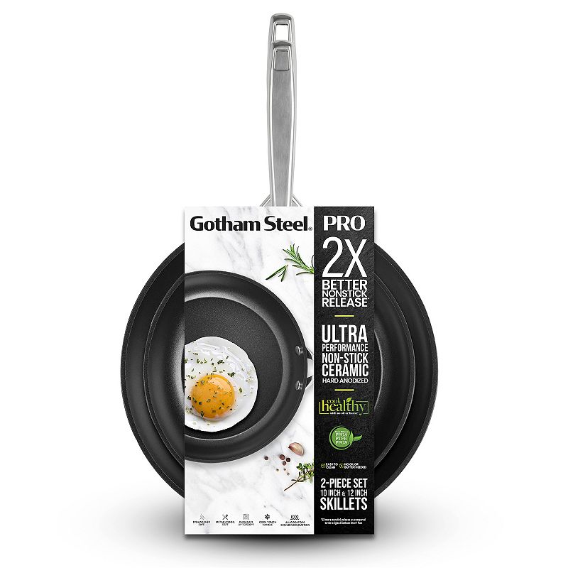 Gotham Steel Professional Hard Anodized 2-pc. Ceramic Nonstick Induction Skillet Set