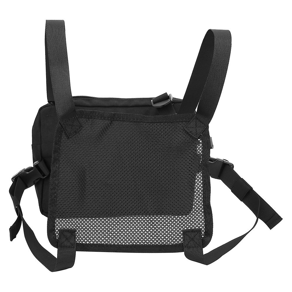 Multifunction Portable Tactics Polyester Adjustable Chest Bag Hanging Pack Black