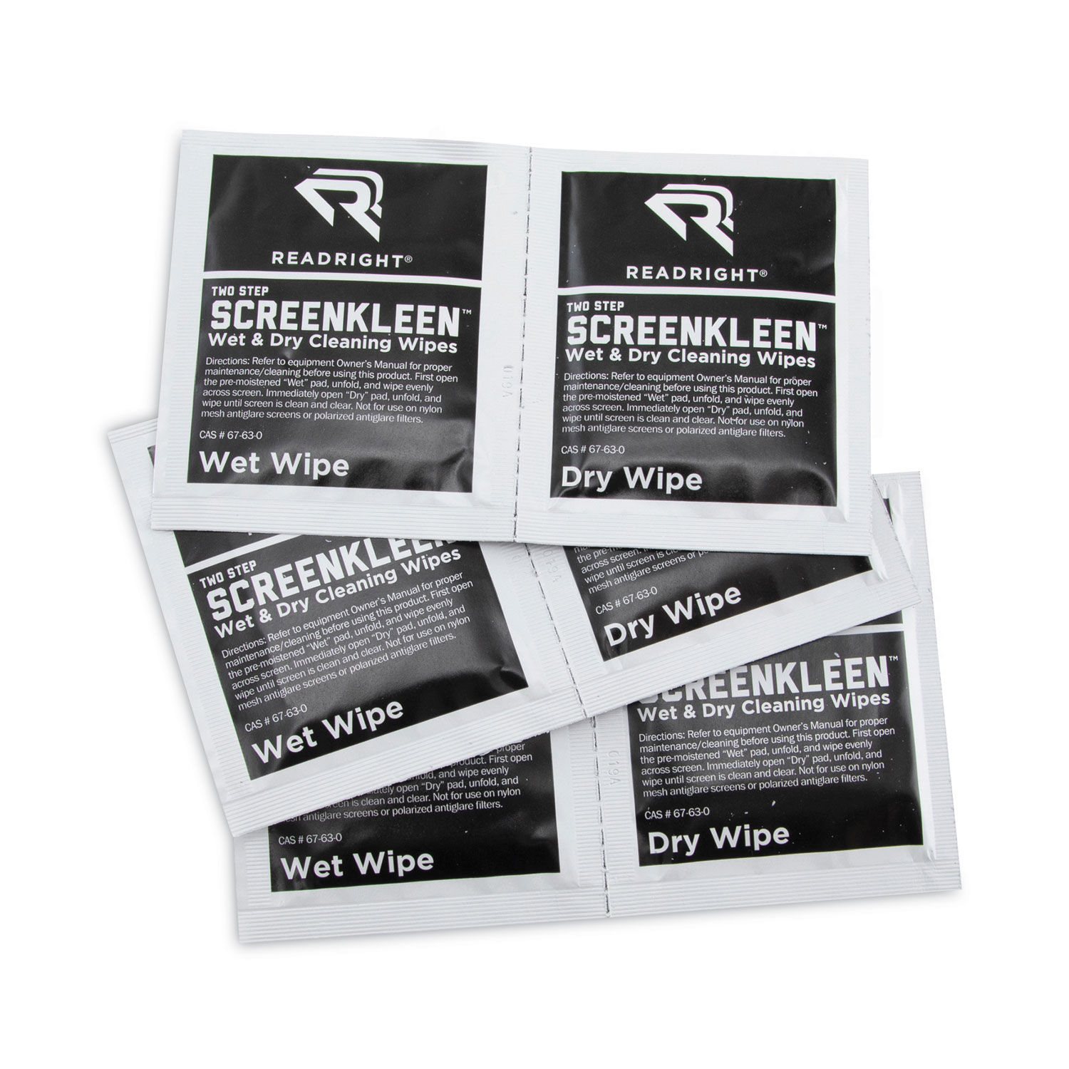 Two Step ScreenKleen Wet and Dry Cleaning Wipes by Read Rightandreg; REARR1305