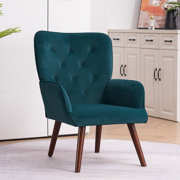 Simple Backrest Pull Point Flannel accent chair Indoor Lounge Chair