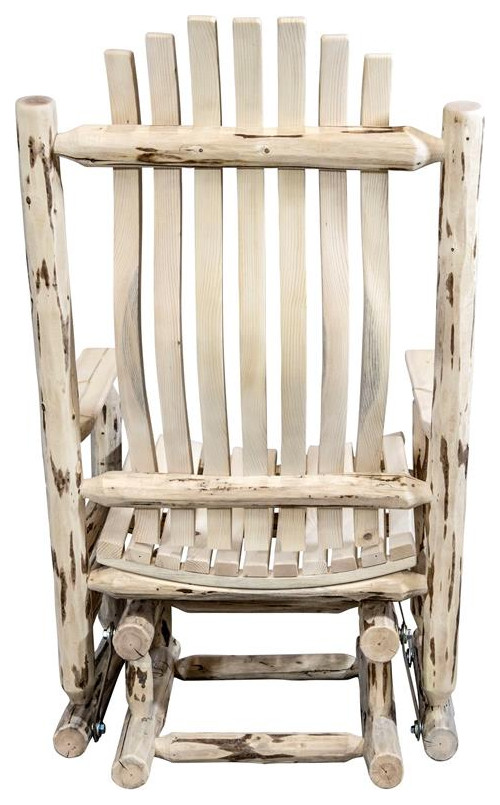 Montana Woodworks Hand Crafted Transitional Wood Glider Rocker in Natural   Rustic   Gliders   by Homesquare  Houzz