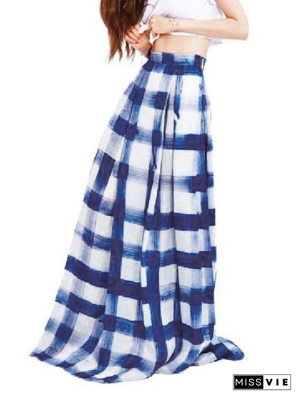 Loose Plaid Printed Skirts Bottoms