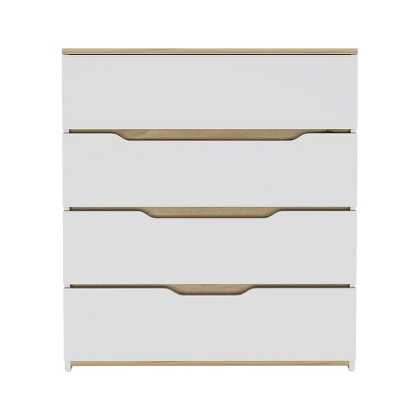 Minimalist Style 4-Drawer Rectangle Dresser， Modern Storage Organizer Dresser， Accent Chests of Drawers for Living Room Bedroom - - 37828166