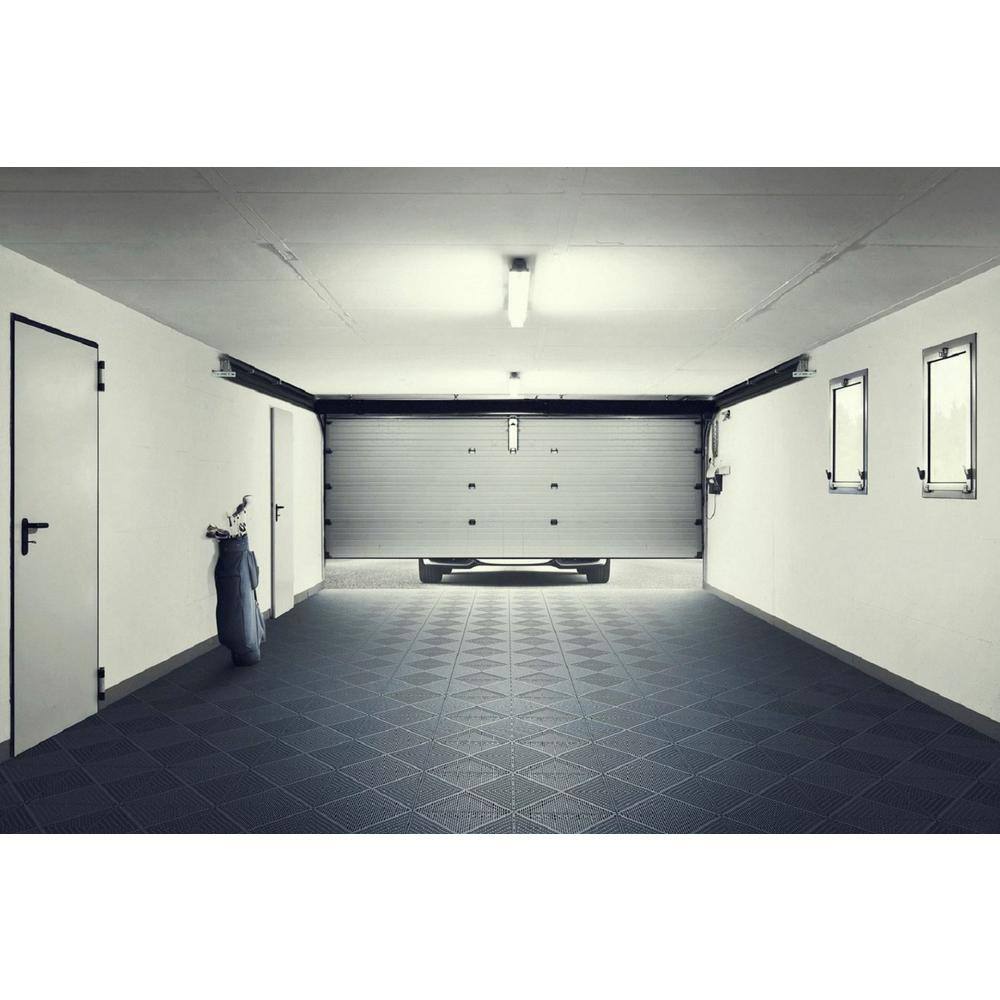 Bergo Unique 14.9 in. x 14.9 in. Graphite Polypropylene Garage Floor Tile (54 sq. ft.  case) UITILEGP