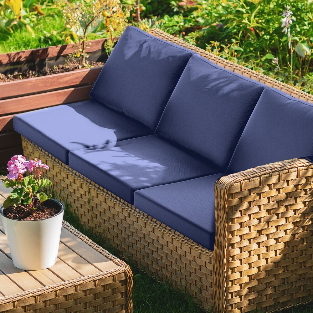 6 Pcs Outdoor Cushion Covers 23x25x4 Patio Cushions Covers Replacement Waterproof with Zipper   Covers Only