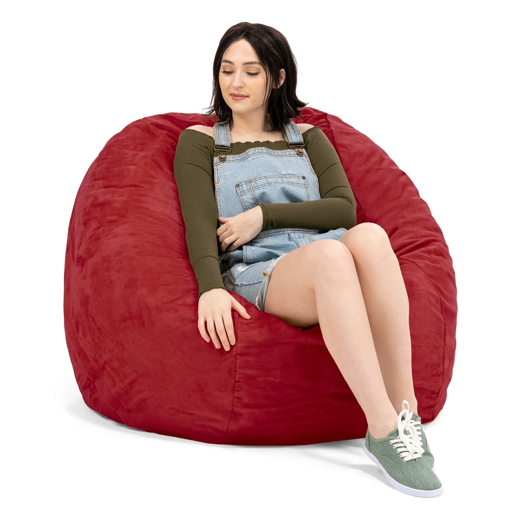 Jaxx 4 Foot Saxx Large Bean Bag Chair and Lounger for Teens and Adults   Microsuede