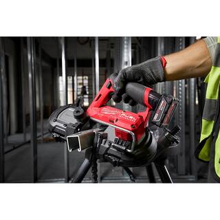 MW M12 FUEL 12-Volt Lithium-Ion Cordless Compact Band Saw  M12 FUEL 14 in. Right Angle Die Grinder with Battery  Charger 48-59-2440-2529-20-2485-20