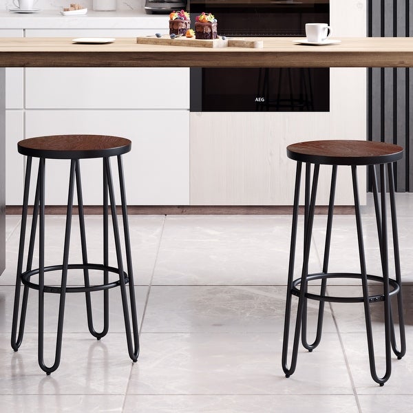 Lavish Home 24-Inch Hairpin Leg Bar Stools， 4-Pack