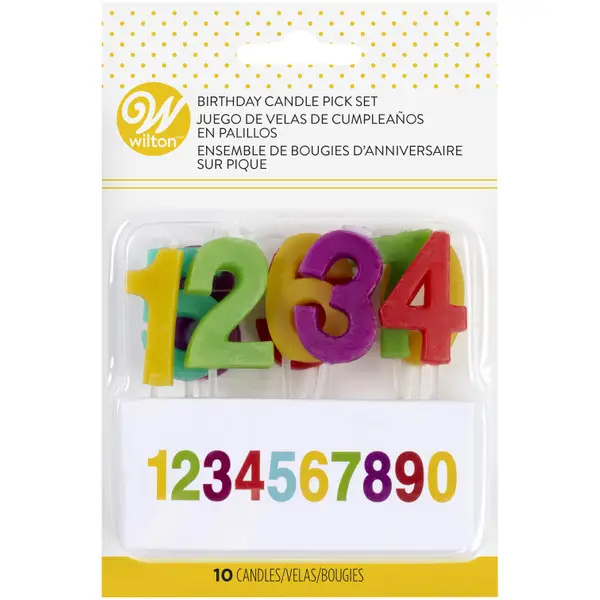 Wilton 10 Count Birthday Candle Pick Set