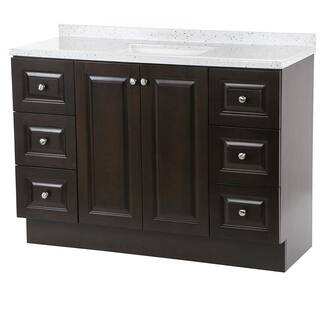 Glacier Bay Northwood 49 in. W x 19 in. D Vanity in Dusk with Solid Surface Technology Vanity Top in Silver Ash with White Sink NW48P2-DK