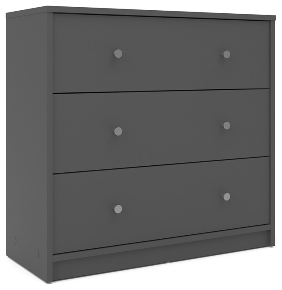 Tvilum Portland 3 Drawer Chest in Gray   Transitional   Dressers   by Homesquare  Houzz