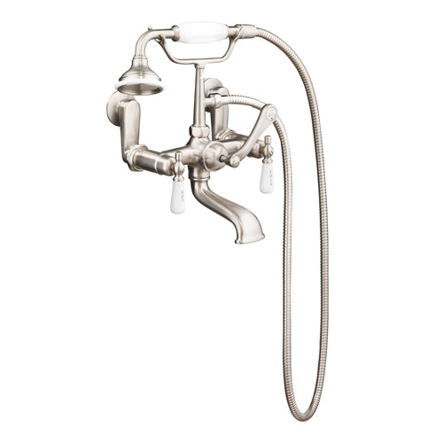 Clawfoot Tub Filler – Elephant Spout, Hand Held Shower, Swivel Mounts