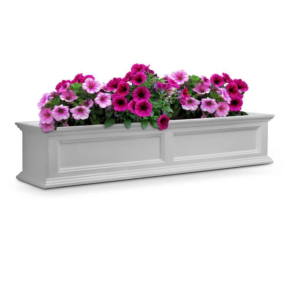 Mayne Fairfield 60 in. x 11 in. Self-Watering White Polyethylene Window Box 5824W