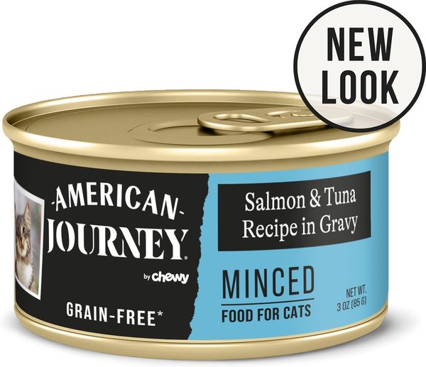 American Journey Minced Salmon and Tuna Recipe in Gravy Grain-Free Canned Cat Food