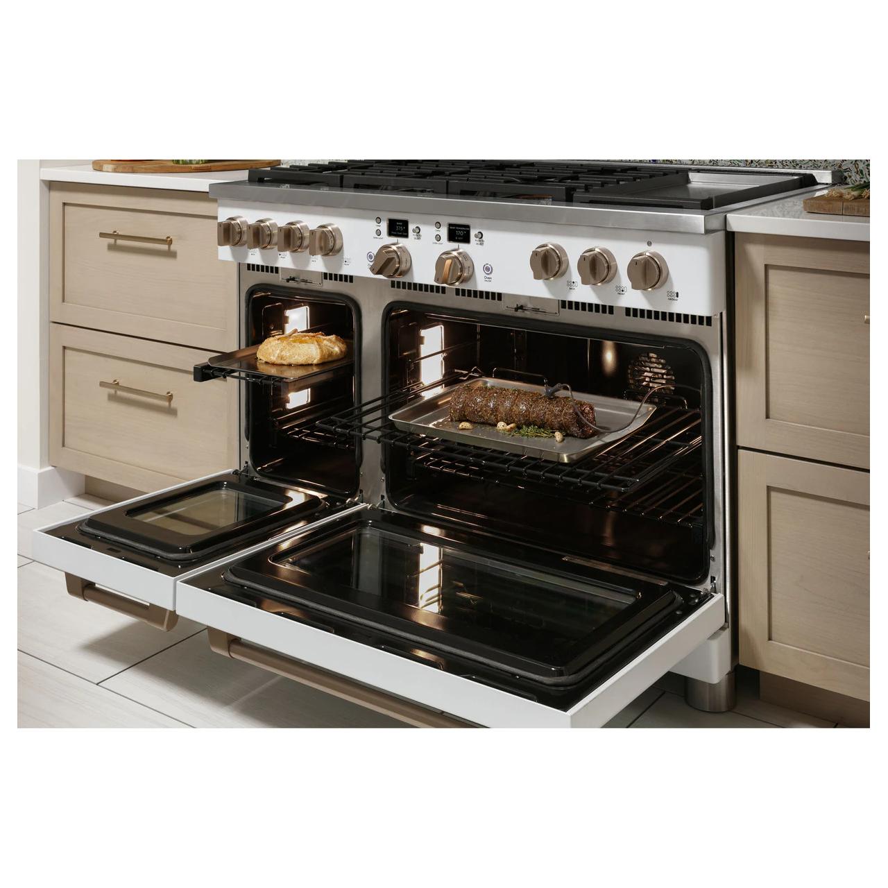 Caf¨¦ 48-inch Freestanding Dual-Fuel Range with 6 Burners and Griddle C2Y486P4TW2