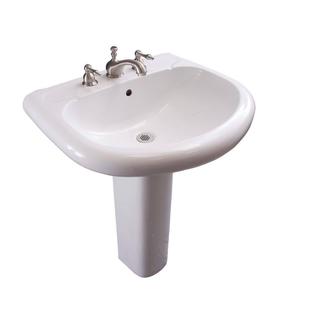 Barclay Products Orient 660 Pedestal Combo Bathroom Sink in White 3-188WH