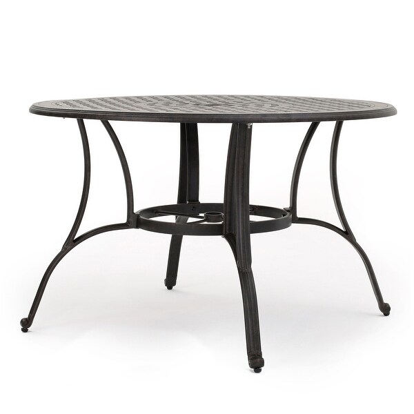 Outdoor Cast Aluminum Circular Dining Table，for Dining Room，Kitchen，Easy Assembly