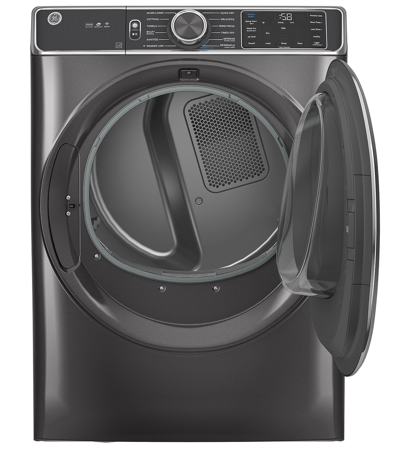 GE 7.8 Cu. Ft. Diamond Grey Smart Front Load Gas Dryer With Steam And Sanitize Cycle