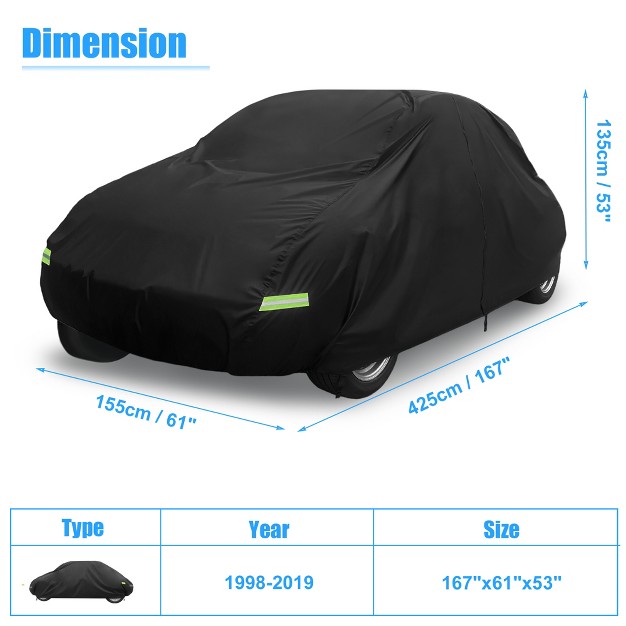 Unique Bargains Waterproof Outdoor Full Car Cover For Volkswagen Beetle 1960 1980 Black