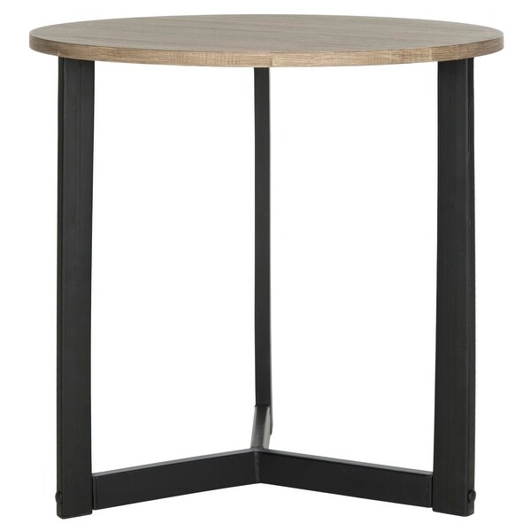 SAFAVIEH Leonard Mid-century Modern Wood Oak/ Black End Table - 22.8