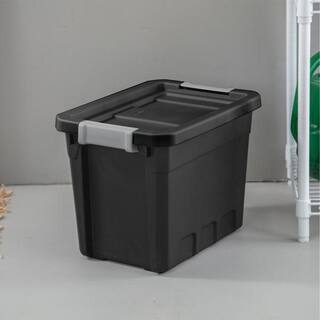 Sterilite 7.5 gal. Rugged Industrial Storage Totes with Latch Lid in Black (6-Pack) 6 x 14839006