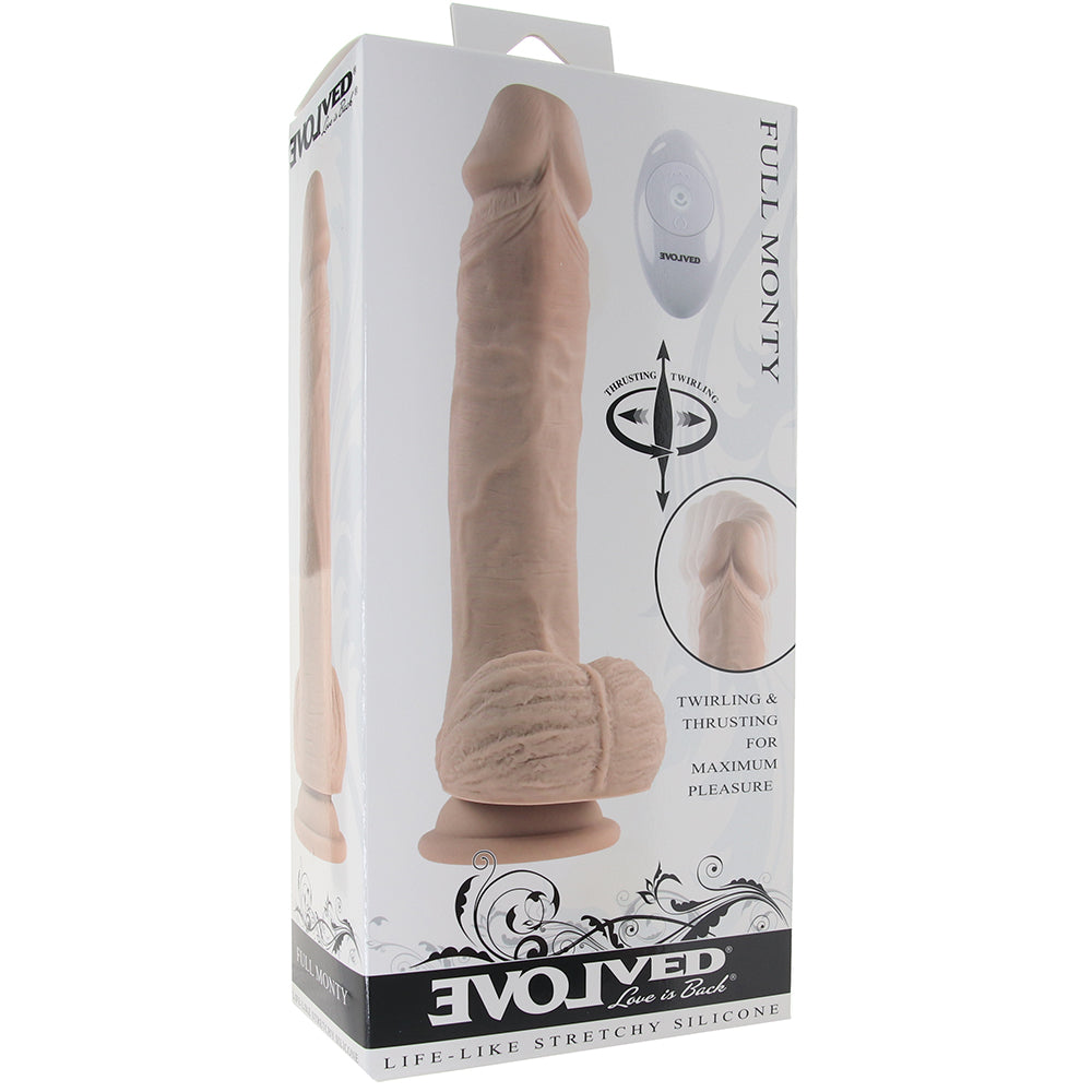 Full Monty 9 Inch Thrusting and Twirling Dildo in Light