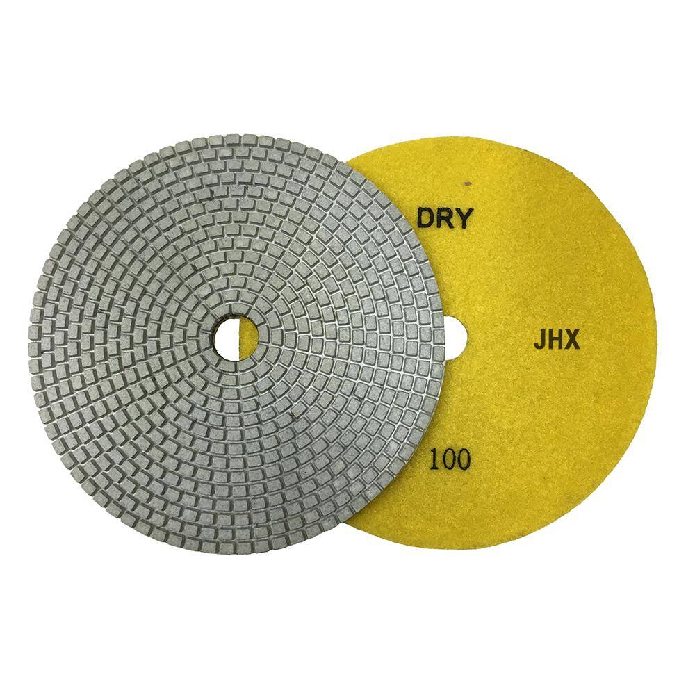 7 in. JHX DryWet Diamond Polishing Pads for ConcreteGranite Set of (7-Pieces) with 7 in. Back Holder JHXR175SET7B