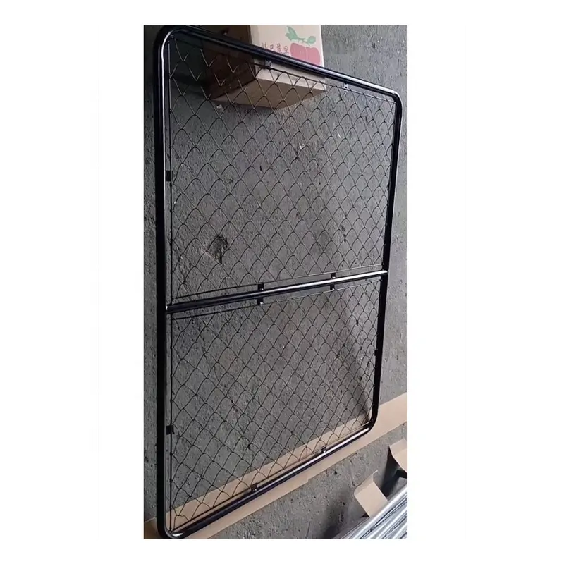 Powder coated black Rounded corner American style Fence 1800*1800 fencing trellis gate exterior chain link fence panel