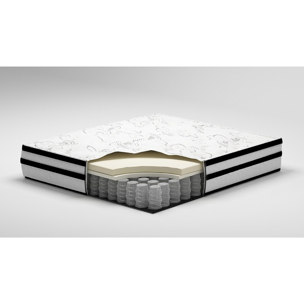 Signature Design by Ashley Chime 10 Inch Hybrid Black/White 2 Piece Mattress Package