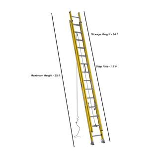 Werner 28 ft. Fiberglass Round Rung Extension Ladder with 375 lb. Load Capacity Type IAA Duty Rating 7128-2