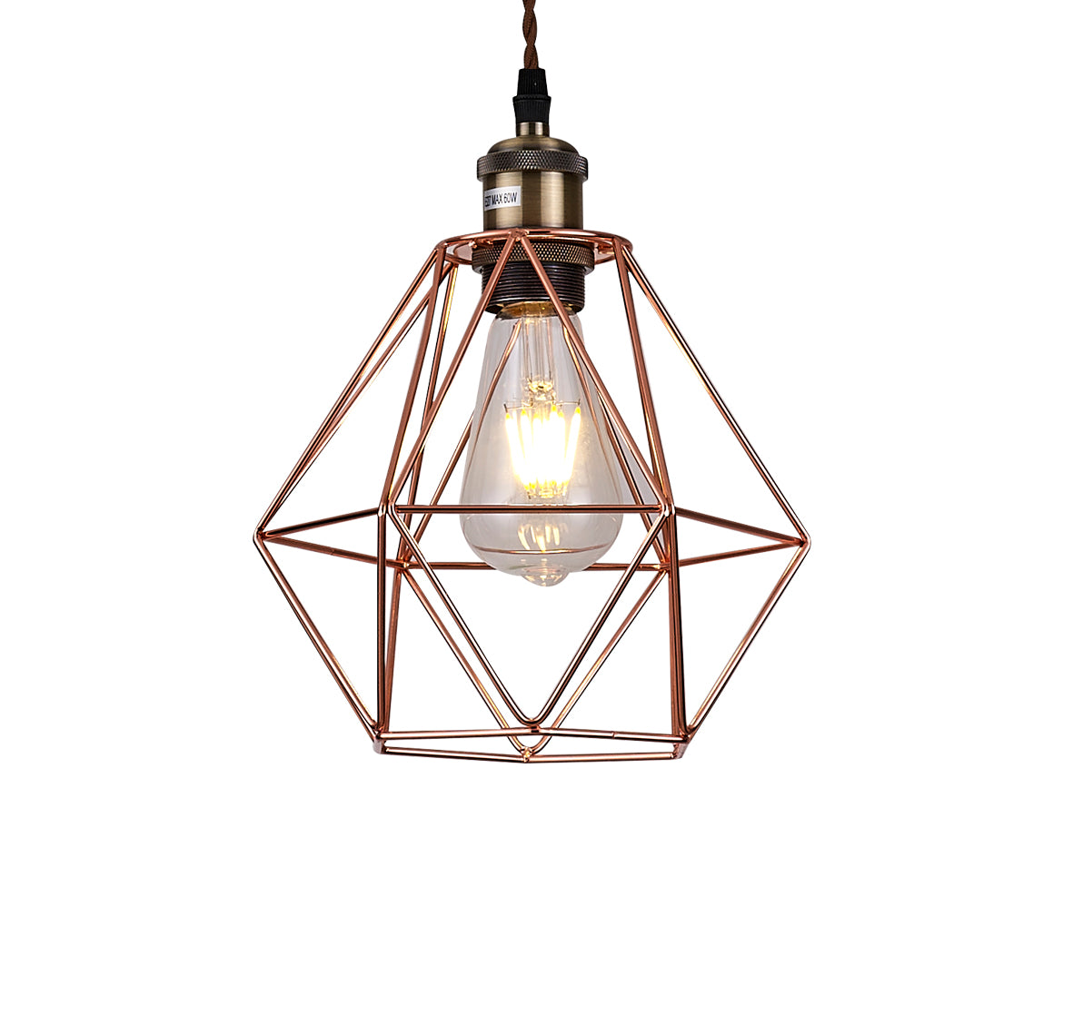 Britalia BRFY745-CU Copper Retro Geometric Cage Easy Fit Shade 22cm