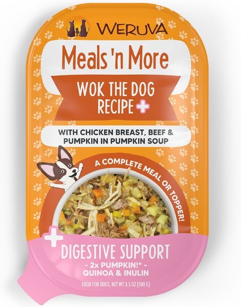 Weruva Classic Dog Meals 'n More Wok The Dog Recipe Plus Wet Dog Food， 3.5-oz cup， case of 12