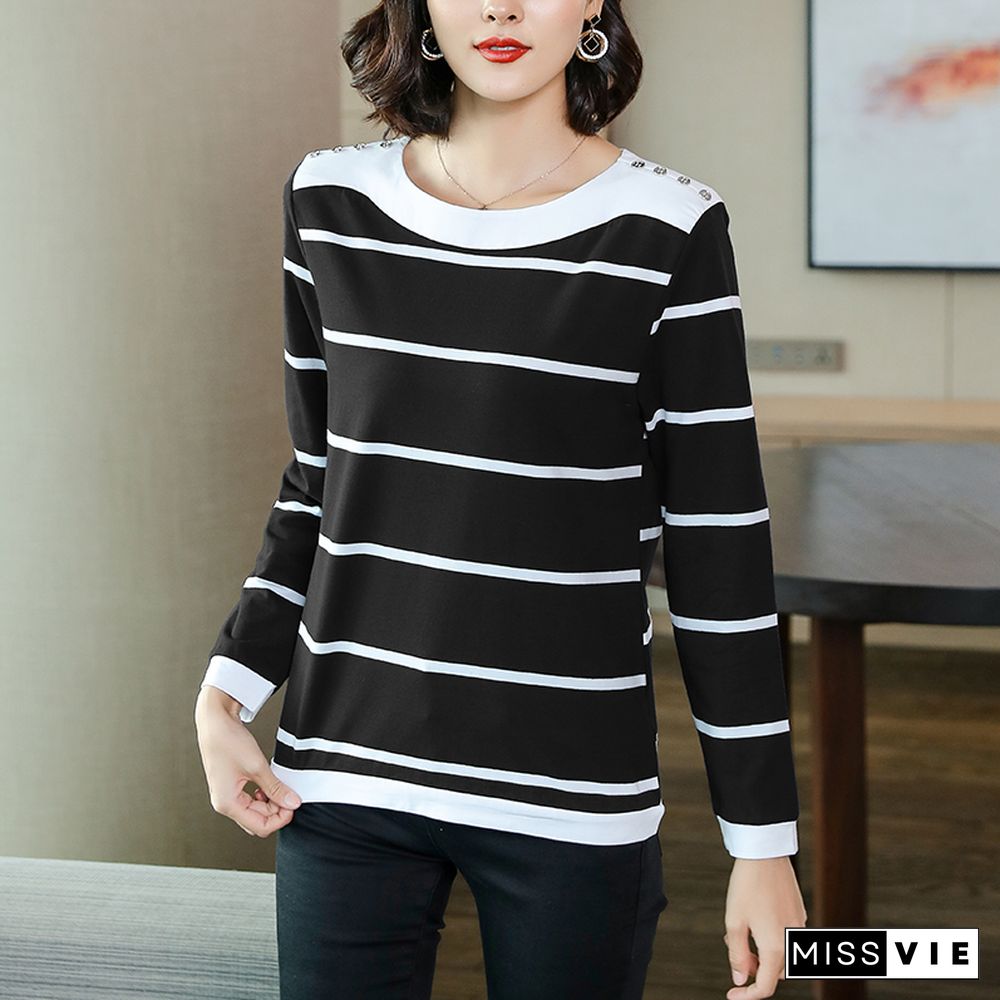 Bobokateer Long Sleeve Striped T Shirt Women Clothes Tee Shirt Femme T-Shirt Woman Tshirts Mujer Camisetas Koszulki Damskie