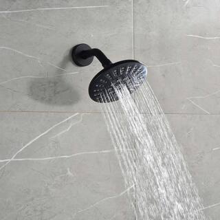 GIVING TREE Single-Handle 5-Spray Patterns Tub and Shower Faucet in Matte Black (Valve Included) RMHDFAUC0021