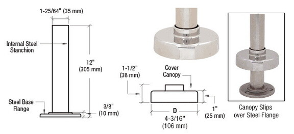 CRL HR15XBS Brushed Stainless Steel Flange and Can...