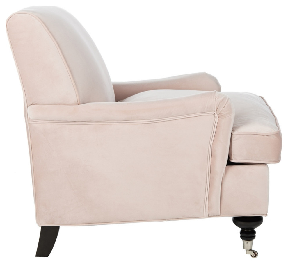 Gage Club Chair Blush Pink/ Espresso   Traditional   Armchairs And Accent Chairs   by AED Luxury Home Decor  Houzz