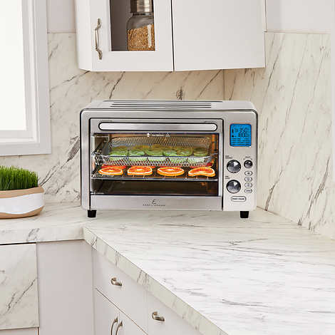 Emeril Lagasse Power Air Fryer 360XL - Convection Ovens Replaces a Hot Air Fryer Oven， Toaster Oven， Rotisserie， Bake， Broil， Slow Cook， Pizza， Dehydrator and More. Emeril Cookbook. Stainless Steel. (MAX 15.6” 19.7” x 13”)