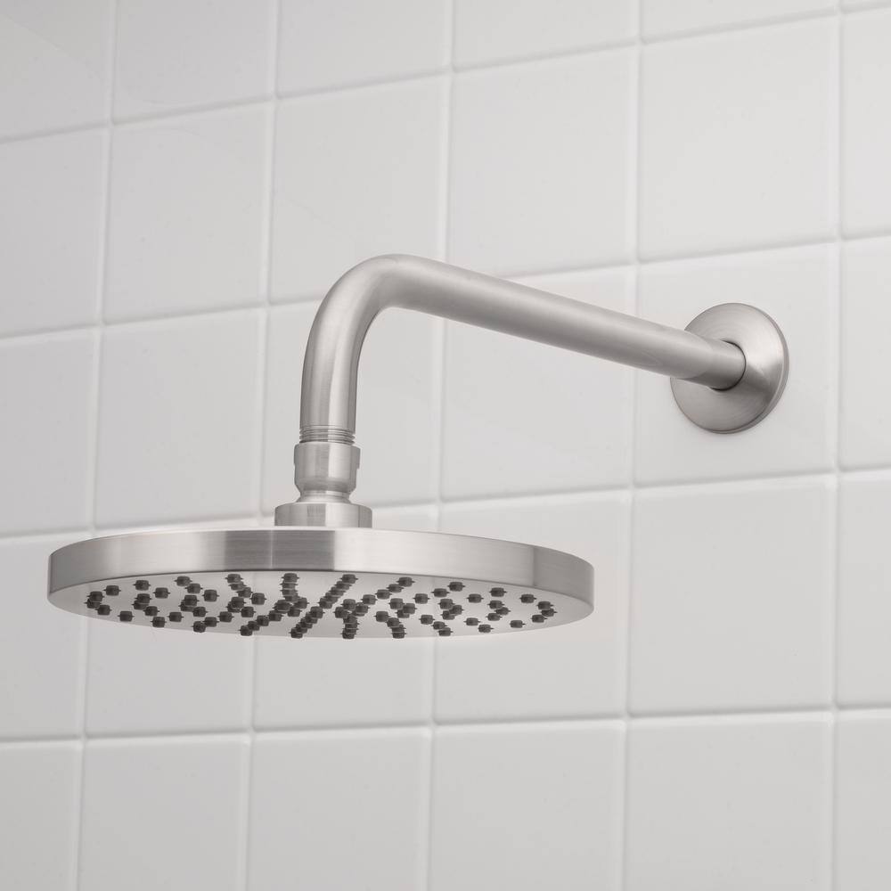 Glacier Bay 12 in. Raincan Shower Arm and Flange in Brushed Nickel 3075-508