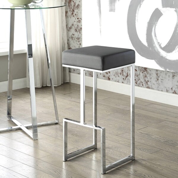 Contemporary Clean Design Chrome with Grey or Black Seat Stool