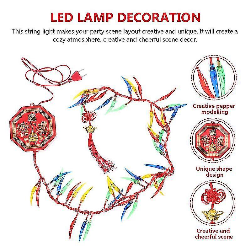 Eu Plug Colorful Light Ropes Strings 1pc Chic New Year Lamp String Home Holiday Decorative Light N