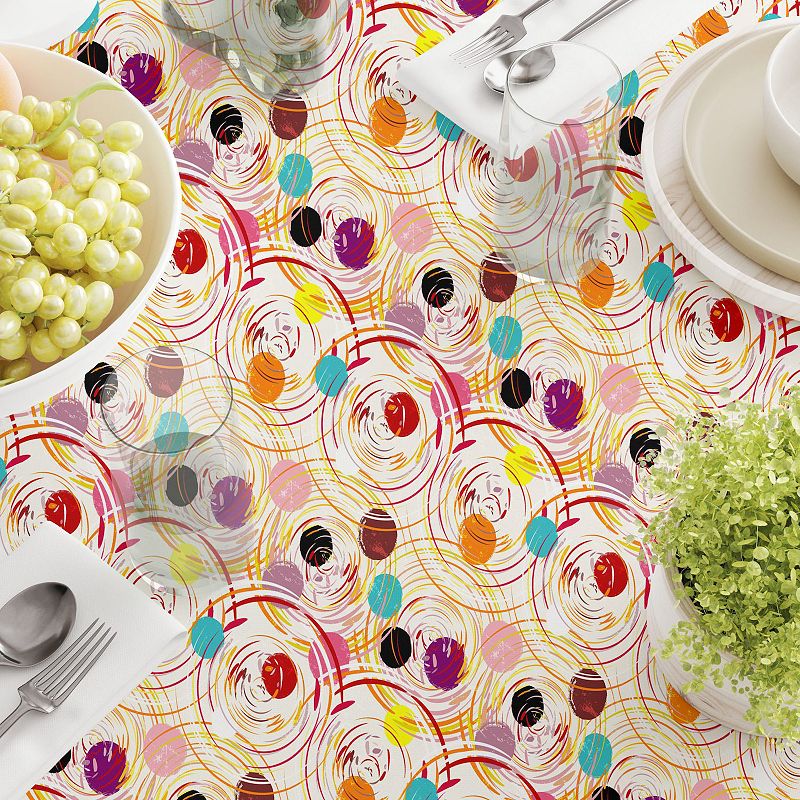 Square Tablecloth， 100% Cotton， 52x52， Floral 196